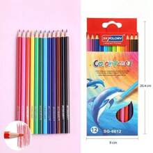 12/24 Colors Wooden Oil-Based Colored Pencils Set, Painting, Drawing And Coloring Tools Suitable For Students, Office, School, Sketching, Students, Markers, Stationery, Boys, Girls, School Supplies