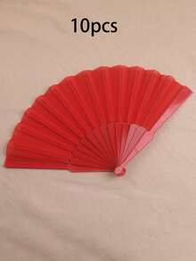 1pc/10pcs Solid Color Flat Plastic Fan,Ladies Folding Fan,Fashionable & Elegant Simple Solid Color Hand Fan,Wedding Performance Fan,Plastic Portable Handheld Dance Party Fan, Chinese Japanese Wedding Decoration Folding, Low-Key And Simple Gift,Suitable For DIY, Suitable For Party Themes Or Creating Unique Designs - Multicolor - View 25