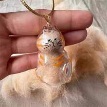 1pc Pet Hair Collection Transparent Acrylic Keychain, Suitable For Wearing, Memorializing Pets, Expressing Missing Of Pets