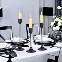 12er Set Europäischer romantischer Kerzenständer aus poliertem Metall, geeignet für Stumpen- und Taperkerzen, eleganter Mittelpunktdekor für Weihnachten, Halloween, Ostern, Thanksgiving, Zuhause, Hochzeit, Party, Jubiläum