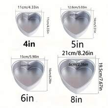 优质不粘心形铝制蛋糕模具，带可拆卸底部的心形烤盘，手动烘焙模具，非常适合婚礼、生日、周年纪念和母亲节蛋糕，蛋糕烘焙用品，特殊场合烘焙用具，优雅的烘焙用具，烘焙用具