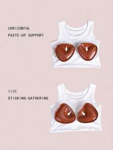 2 件双面粘性胸罩插入物粘合胸垫聚拢丰胸垫可重复使用加垫超即时提升插入物，1 对双面自粘胸垫，胸垫粘合垫，可重复使用的衬垫，胸罩比基尼隐形加厚胸垫防水，可游泳