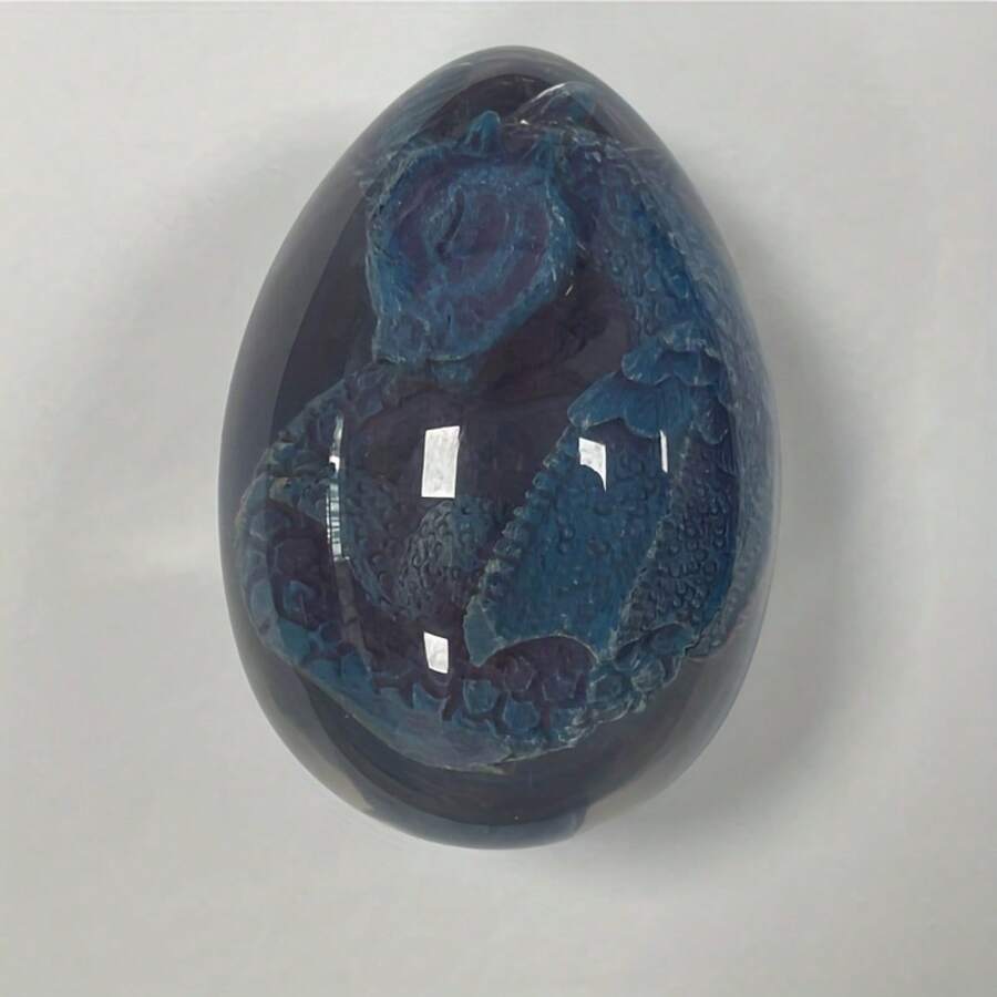 Transparent Crystal Dragon Egg Resin Statue Dinosaur Souvenir Craft Home Decor Gift - Purple - View 1