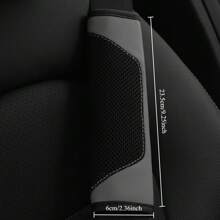 1pc Car Safety Belt Shoulder Pad Cover, PU Leather 3D Breathable Skin-Friendly, Pressure Relieving Comfortable Car Shoulder Pad, Suitable For All Seasons