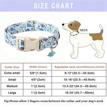 ARING PET Dog Collar - Adjustable Cartoon & Fruit Print Dog Collar, Soft Breathable Cotton Cute Pet Collar For Small/Medium/Large Dogs - New Dinosaur - New Dinosaur - 查看 11