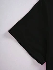 Customizable Cream Yellow Personalized Women's T-Shirt - Add Your Own Photo/Text (Family Photo/Selfie/Slogan/Journal), Design Your Own Custom Printed T-Shirt, Fashionable, Hip-Hop, Unique Women's Clothing, Can Be Given As A Gift To Your Girlfriend, Family, Friends, Children, Unleash Your Design Creativity. - Black - View 6