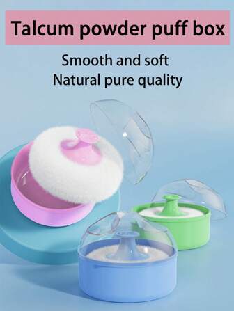 1pc Portable Powder Puff And Talcum Powder Storage Box For Young People With Soft Sponge And Fluffy Texture - A Reusable, Lightweight Skin Care Storage Container For Bathroom Essentials,Makeup,Cheap,Room Decor,Vanity,Travel,Bedroom,Makeup Accessories,Puff,Makeup Blender,Powder Puff,Makeup Sponge,Cheap,Stocking Stuffers,Makeup,Makeup Tools,Cheap Stuff,Gifts,Gifts For Women,Christmas Gifts