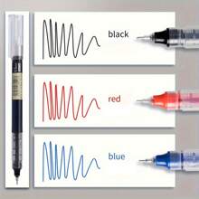 Generic 8Pcs Rolling Ball Pens, Quick-Drying Ink 0.5 Mm Extra Fine Point Pens, Liquid Ink Pens, Rollerball Pens, 3 Colors Ballpoint Pens Set For Home Study Office(Black*4, Red*2, Blue*2)