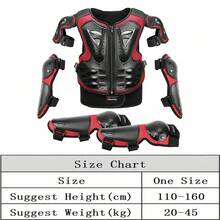 1 件黑红色摩托车护甲摩托车防摔保护器带肘护膝护具越野摩托车手臂夹克手臂骑行护膝保护骑行配件