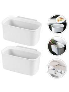 1pc Bedside Plastic Storage Basket, Bed Organizer Box, Headboard Shelf, Hanging Waste Bin - Multicolor - View 1