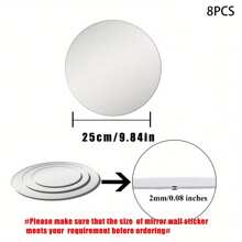 1pc Round Mirror, Round Wall Mirror Fogless Shatterproof Bathroom Circle Acrylic Mirror Unbreakable Frameless Wall-Mounted Mirrors For Wall Living Room Bedroom Home Decor, Stickers, Wall Decal, Vinyl Decal For Home Decorations, Spring Decoration Items Refresh Your Home, Festival Decoration Stickers Gifts Birthday Graduation