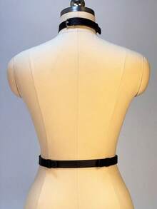 Bộ đồ lót da có dây đeo cho nữ, đồ lót gợi cảm có thể điều chỉnh, trang phục bondage quyến rũ, hoàn hảo cho đồ ngủ và những dịp đặc biệt. - màu đen - Xem 4