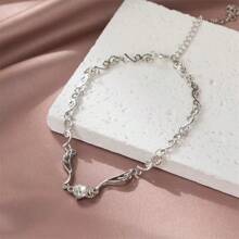 1 pièce Collier avec pendentif en forme de cœur versatile et simple avec ailes créatives pour femmes