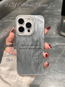 1 Stück personalisiertes Handyhülle, TPU Material mit Text- und Grafik Muster, glänzend, wasserdicht, stoßfest, rutschfest, weicher Handyschutzhülle, kompatibel mit Apple 16 Pro Max/15 Pro/14 Plus/13 Pro/12 Pro Max/11/XsMax/8/7, interessant, minimalistisch, personalisiert, einzigartig, ideal als Geschenk für Freund, Freundin, Familie, Freunde, Großeltern, Paar, Jahrestag, Geburtstag, Abschluss, Muttertag, Vatertag, transparent, glänzend, glatte Hülle