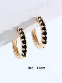 1 paire de boucles d'oreilles élégantes et minimalistes à petit anneau à la mode, convient pour un usage quotidien, les sorties, le trajet et les fêtes