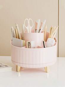 Multifunctional Rotating Pen Holder, Cosmetic Storage Box, Oval Makeup Brush Holder, Large Capacity Desktop Storage Box, Pen Cup, Stationery Organizer ,Jewellery Box,Pouch,Makeup Brush Holder,Brush Holder,Perfume Organiser,Pouch Bag