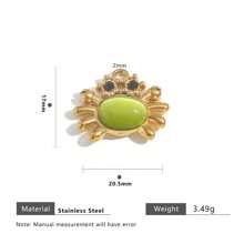 1 Pc 304 Stainless Steel 18k Gold-Plated Pendant With Natural Stone Fish, Moon, Crab, Turtle And Bird, Women's Stainless Steel Jewellery Accessories DIY Pendant