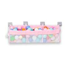 Wall-Mounted Bathtub Toy Organizer, 3 Compartment Shower Toy Holder With Wide Openings & Adhesive Hooks, Large Capacity Storage For Bath Toys Bathroom Accessories Back To School