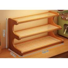 Estantería de alta calidad con forma de escalera hecha de rattan y plástico, adecuada para plantas, alféizares, balcones, soportes para flores, estantería de almacenamiento de varios niveles, soporte para tazas, organizador versátil de escritorio, estantería de libros, para uso en la cocina y la oficina