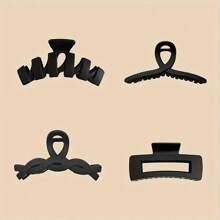 4pcs Matte Square Multi-Clip Hair Claw Clips, Hair Claw Hair Accessories Set, Non-Slip Daily Updo For Women, Suitable For Thick Hair, Simple & Fashionable Fashion Hair Clips, Casual Fall Winter For Vacation Outfits Woman