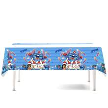 Disney Disney Stitch Cartoon Tablecloth, Disposable Cartoon Table Cover For Birthday Party, Rectangle, School Supplies, Back To School