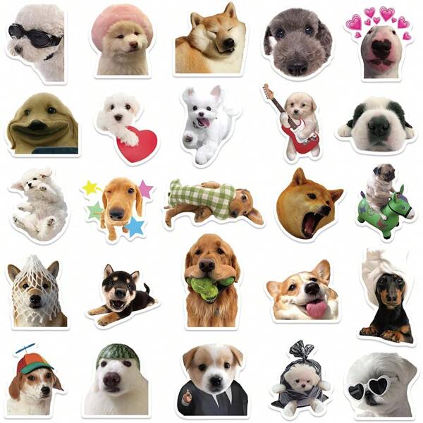 Adesivos engraçados de meme, adesivos para cachorro, adesivos engraçados para animais de estimação, adesivos para filhotes, adesivos de meme, adesivos fofos de vinil, adesivos à prova d'água, pacote de adesivos estéticos para laptop, adesivos de skate, adesivos para garrafas d'água, adesivos para caderno, material escolar, volta às aulas