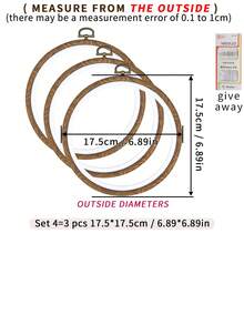 3 قطع إطارات تطريز خشبية بنية مزخرفة على طراز قديم، متوفرة ب- 7 أحجام، مصنوعة من ABS و PVC مع خطافات معدنية للتعليق، مناسبة لديكور المنزل والجدران وزينة عيد الميلاد وعيد الهالوين، إكسسوارات للهاتف والحقيبة والملابس، ديكورات للمكتب والسرير، زينة معلقة للسيارة، تأتي مع 16 إبرة