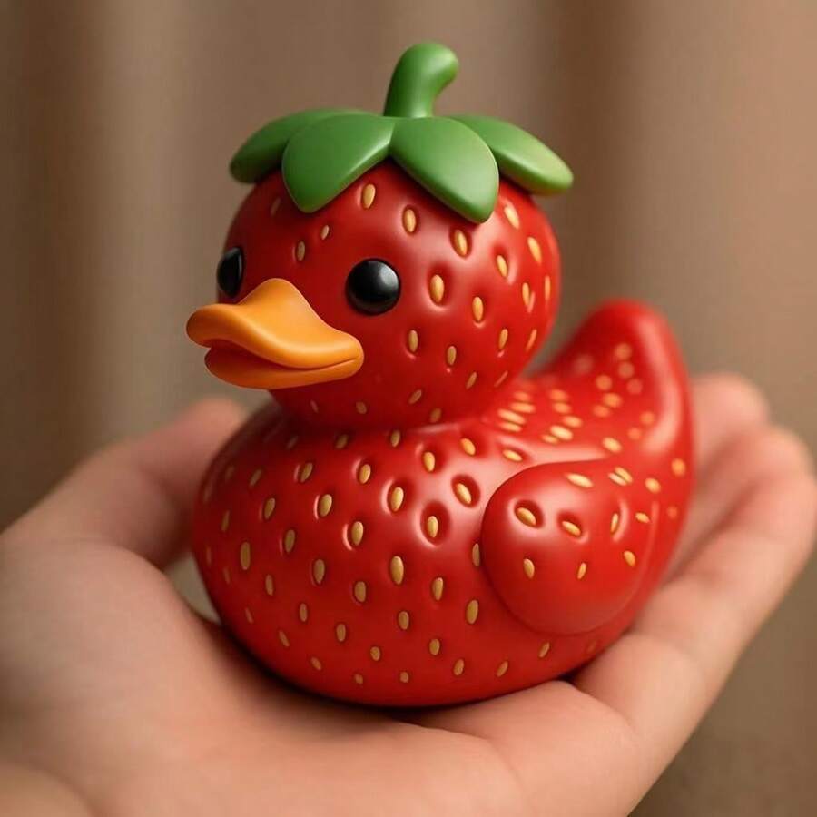 Creative Strawberry Duck Fruit Series Decorative Duck Figurine, Home Decor