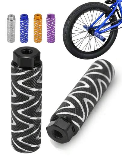 1 par de estribos de aleación de aluminio antideslizantes, adecuados para ejes de 0,35 pulgadas, estribos de bicicleta de montaña BMX, estribos traseros de bicicleta (no se recomienda que las personas de talla grande de 110 libras se paren directamente sobre ellos por consideraciones)