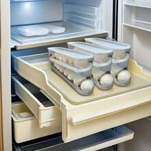 2-Layer Rolling Egg Dispenser - Holds Approx. (12-14) Eggs, Automatic Spacesaving Fridge And Cabinet Storage, Roll-Up Fridge Side Door Egg Holder, PET Fridge Egg Organizer, Egg Picking Rack, Keeps Eggs Fresh, Excellent Kitchen Organization Tool, Christmas Gift, Halloween Gift, For Outdoor, Camping