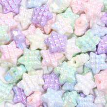 20 Pcs Colorful Acrylic Beads, Heart Star Spacer Beads, Suitable For Bracelet, Necklace Making, Earring Pendants, Jewelry DIY Accessories