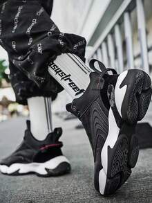 Zapatillas de baloncesto PU de nuevo estilo, cómodas y a la moda para hombre, zapatillas deportivas de material de alta calidad, zapatillas de deporte de alta calidad. - Negro - Ver 3