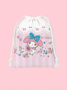 Sanrio 1pc Sanrio & Melody Small Storage Pouch, Portable & Practical Storage Item, Can Store Accessories & Hair Clips