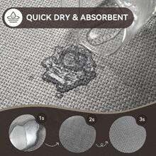 Ultra Thin Bathroom Rugs Mat - Round Bath Rugs Grey 16x24-Holidaygift - Brown - View 4