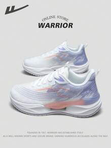 WARRIOR Zapatillas de correr de mujer de la nueva serie Warrior 2025, de corte bajo con cordones frontales, color morado, suela deportiva ligera, Top de malla transpirable, apropiadas para correr al aire libre, fitness, campus, ir y venir.