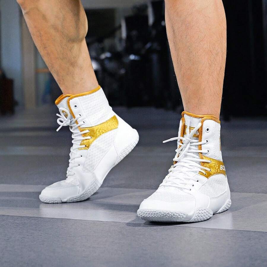 Men's Indoor Boxing Training Shoes, Rubber Sole Competition Wrestling Shoes