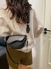 时尚纯色迷你斜挎包，简约双面设计，适合女性日常使用，可装日期、礼物，可调节肩带