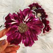 4 Pack 4 Inches Flower Coaster Molds No Designs On Mold Floral Silicone Coaster Molds For Epoxy Resin Glossy Geode Agate Silicone Coasters Molds For Resin Coasters Candle Holder