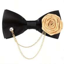 1 Stück modische minimalistische Blumen-Schleifen-Brosche Krawatte - verstellbare Krawatte - geeignet für Herrenhochzeiten, formelle Anlässe, Bräutigam Accessoires