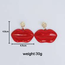 1pc Fashionable Drip Lip Earrings Necklace Jewelry Set, Suitable For Women Party And Daily Wear