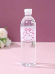 10/24 Stücke rosa Schleifenmuster Geburtstags Flaschenetiketten Aufkleber, rosa Schleifenthema Flaschenetiketten für Geburtstags-Baby-Dusche Geschlechts-Enthüllungs-Party Geschenkverpackung Aufkleber, Familien Feiertags-Party Gastgeschenke Heim Esszimmerdekoration, rosa Schleifenwasser Flasche Geschenkverpackung Aufkleber, Geschenkverpackung Zubehör, Geburtstags Party Dekorationen, Geburtstag Party Zubehör, Party Gastgeschenke
