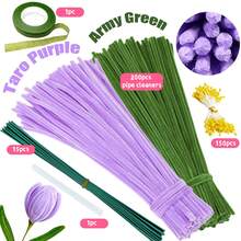 Value Pack 100Pcs Assorted Colors Flexible Fabric Pipe Cleaners With Step-By-Step Video 8mm/0.31inch Bolder DIY Craft Supplies For Handmade Decorations And Projects, Twister Set With Two Color Options, Pipe Cleaner Flower Kits - Multicolor - View 41