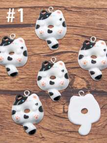 2pcs/Lot Resin Miniature Cat Cabochon Cat Doughnut Fairy Garden Decoration DIY Accessories Scrapbooking Craft 21*29mm
