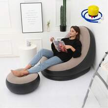 Don Feliz Set de Sofás Hinchables con Superficie Flockada – Solución Compacta y Confortable para Espacios Reducidos y Actividades Temporales