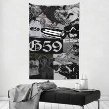 Uicideboy Tapestry Wall Hanging And Desktop Covering, Suitable For Living Room, Bedroom, Dormitory Decoration, Living Room Decoration, Decorative Wall Pieces, Animation Room Decoration - Black - View 3
