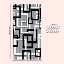 4 Stücke modernes schwarz-graues gestreiftes Badezimmer Set, inklusive Duschvorhang, Badematte, U-förmige Toilettenabdeckung, Toilettendeckelabdeckung, wasserdichter Duschvorhang, modischer Tür-/Fenstervorhang, ohne Bohren erforderlich, Polyester, maschinenwaschbar, Badezimmer Deko für den Schulanfang