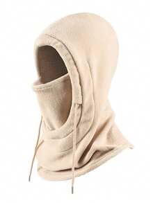 防风冬季面罩，男女款保暖羊毛滑雪面罩，冬季摩托车骑行护颈，可调节肩带，黑色和灰色随机