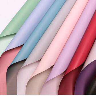 1 Pack 20pcs Solid Color Waterproof Flower Bouquet Wrapping Paper, Matte Finish Flower Wrapping Paper For Gift Packaging