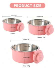 Tazón colgante de acero inoxidable para jaulas de mascotas - 450 ml - Ver 4