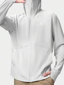 CAMEL CROWN Men's Knitted Sun Protection Clothing, Spring And Summer Outdoor Yarn Sun Protection Cool Black Rubber Fishing Sun Protection Clothing Climbing Jacket - Glacier Gray - View 1